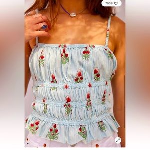 NWOT Free People Dolce Vita Tank Blue (M)